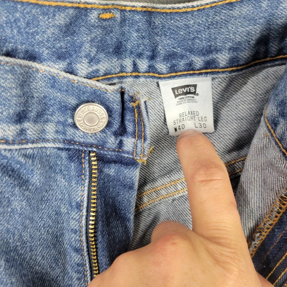 Levi's Jeans‎ Mens 40x30 Light Wash Blue Relaxed Straight Leg Denim 5 Pocket